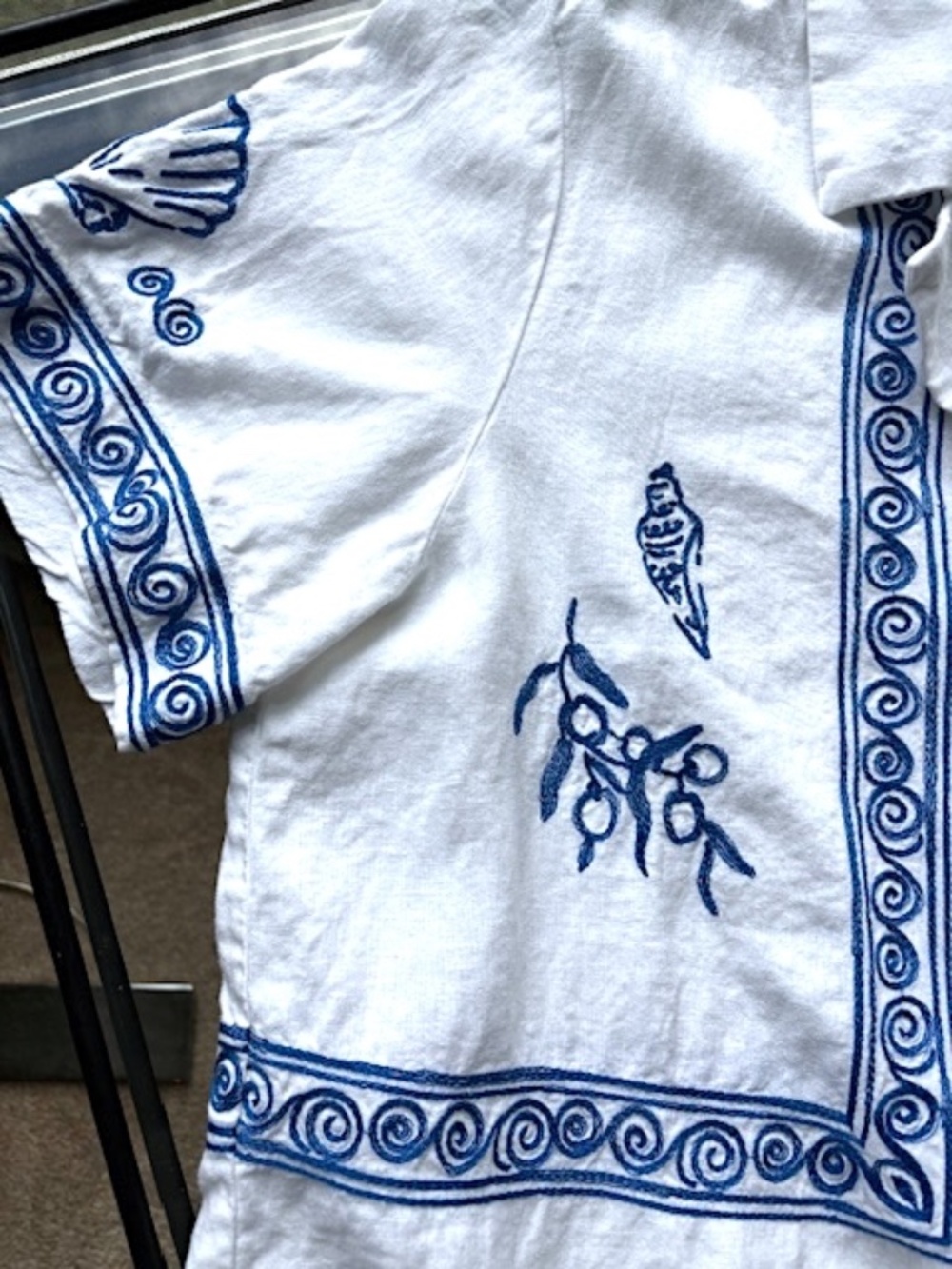 MADEWELL X LISA SAYS GAH Embroidered S/S Linen Camp Shirt EUC/sz S - Picture 9 of 13